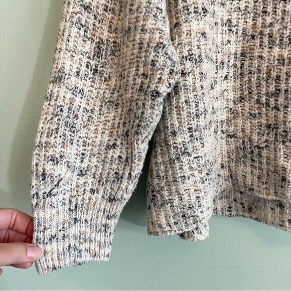 Violeta By Ming Mock Neck Long Sleeve Ribbed Knit Pullover Sweater Gray Medium - Picture 4 of 11